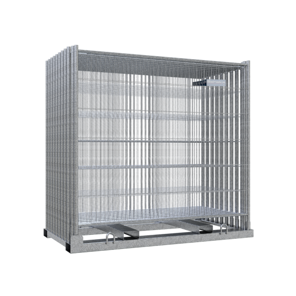 SET | with 20 construction fences | on storage and transport pallet | Clture mobile ,,Profiavec crochets et illets